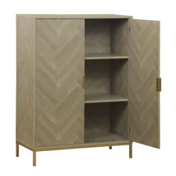 Muebles Y Carros De Apoyo|Estilo Contemporaneo>Mueble auxiliar alto CHEVRON beige mdf c/2 puertas