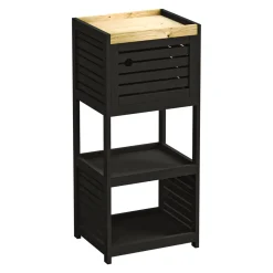 Muebles Con Lavabo Y Auxiliares>Mueble bajo con 1 puerta y cajón CANCUN negro