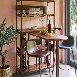 Muebles Y Carros De Apoyo>Mueble bar BOCCA con botellero y tapa removible