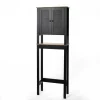Muebles Con Lavabo Y Auxiliares>Mueble para baño wc ROMA negro y marrón 173cm