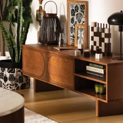 Aparadores Y Consolas|Estilo Industrial>Mueble para tv NANDA de madera de acacia 40cm