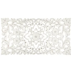 atmosphera Lienzos Y Cuadros Decorativos|Estilo Étnico>Mural De Madera Tallada Blanco 85x45Cm