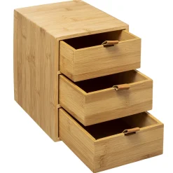 5five Accesorios De Lavabo>Organizador Bambú C/3 Cajones 20x15x21Cm