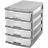 Accesorios De Almacenamiento>Organizador C/4 Cajones A4 Bajo Plast.