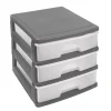 Accesorios De Almacenamiento>Organizador C/3 Cajones A4 Plástico Gris