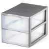 Accesorios De Almacenamiento>Organizador C/2 Cajones A4 Plástico Gris