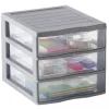 Accesorios De Almacenamiento>Organizador C/3 Cajones A4 Plástico Gris
