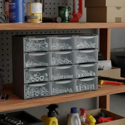 Accesorios De Almacenamiento>Organizador C/12 Cajones Gris