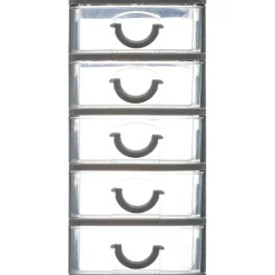 Accesorios De Almacenamiento>Organizador C/5 Cajones 9x13x18.7Cm Gris