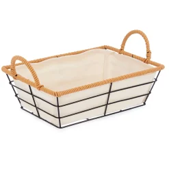 Cestas De Pan>Panera Rectangular Metálica Con Asas