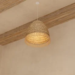atmosphera Lámparas De Techo>Pantalla De Rafia Beige Hania