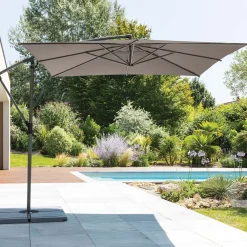 hespéride Parasol Y Bases>Parasol excéntrico MANOA gris 2.5x2.5m