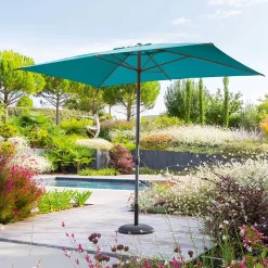 hespéride Parasol Y Bases>Parasol LOOMPA azul canard 2x3m