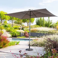 hespéride Parasol Y Bases>Parasol LOOMPA gris ardosia 2x3m