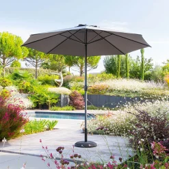 hespéride Parasol Y Bases>Parasol LOOMPA gris ardósia 3m
