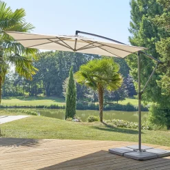 hespéride Parasol Y Bases>Parasol MANOA excéntrico beige blé 2,5x2,5m