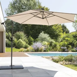 hespéride Parasol Y Bases>Parasol MANOA excéntrico gris pardo 3m