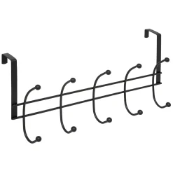 5five Perchas Y Travesaños>Percha De 10 Cabezas Con Ganchos Para Puerta Negro