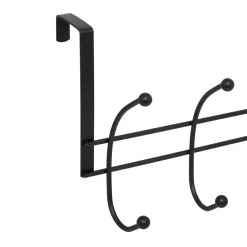 5five Perchas Y Travesaños>Percha De 10 Cabezas Con Ganchos Para Puerta Negro
