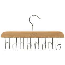 5five Perchas Y Travesaños>Percha De Madera Para Cinturones