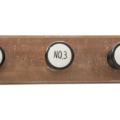 atmosphera Perchas Y Travesaños|Estilo Industrial>Perchero Cerámica C/6 Ganchos 66x8.5x8.8