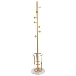 Perchas Y Travesaños>Perchero con 7 ganchos de metal dorado