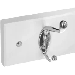 5five Perchas Y Travesaños>Perchero De Madera Blanco Con 4 Ganchos