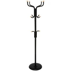 5five Perchas Y Travesaños>Perchero De Pie Negro Metálico Con 11 Ganchos