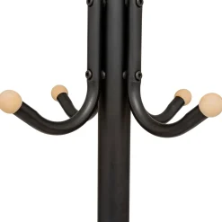 5five Perchas Y Travesaños>Perchero De Pie Negro Metálico Con 11 Ganchos