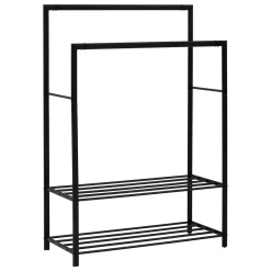 5five Soportes>Perchero doble ATHENA negro con 2 baldas