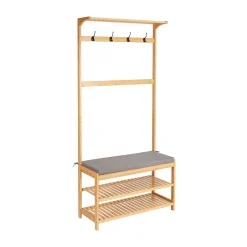 Zapateros>Perchero recibidor c/4 ganchos y zapatero 176cm