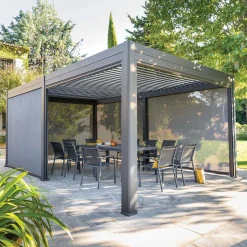 hespéride Pérgolas>Persiana para pérgola ÉVORA gris grafito 3.6x6m