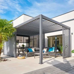 hespéride Pérgolas>Persiana pérgola ÉVORA gris grafito 3.6x6m