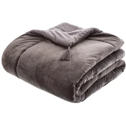 atmosphera Edredones Y Colchas>Pie De Cama Terciopelo Gris 80x180Cm