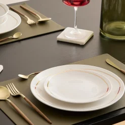 atmosphera Platos>Plato de postre SELENA blanco de porcelana 18cm