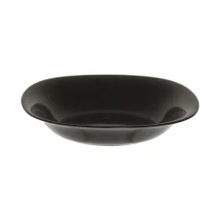 Platos>Plato Hondo de Vidrio Opal Negro