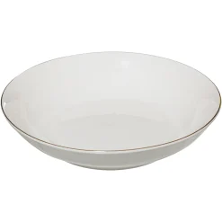 secret d'gourmet Platos>Plato Hondo Petit Salón Blanco con Borde Dorado