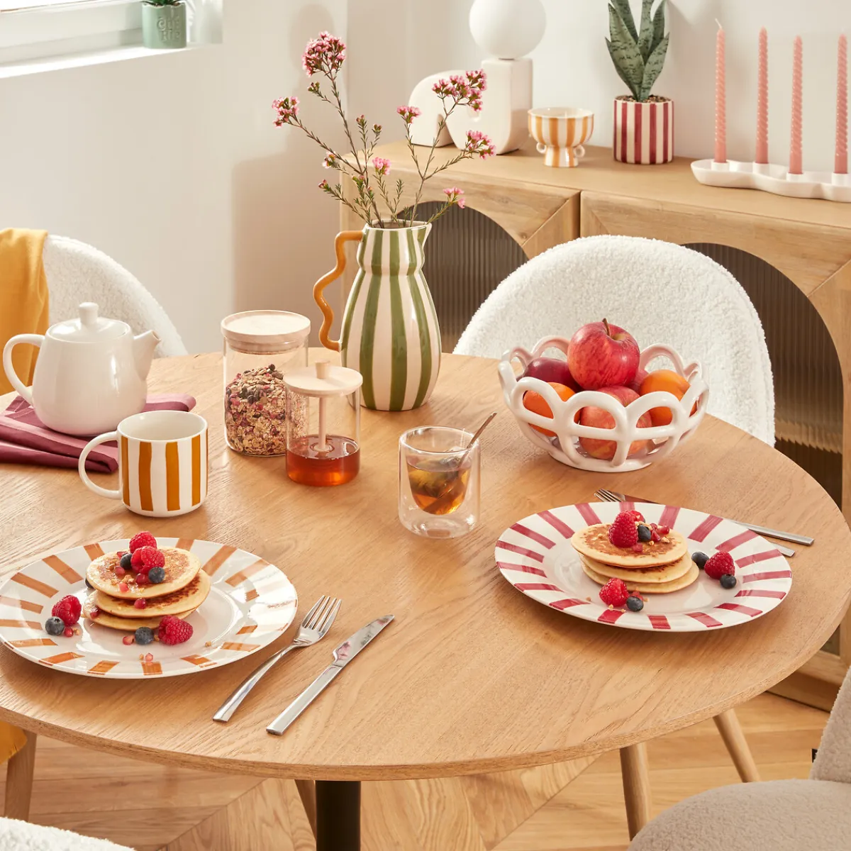 atmosphera Platos>Plato llano CHERI amarillo de porcelana 27cm