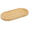 Degustación>Plato Llano Ovalado De Bambú 20x10Cm