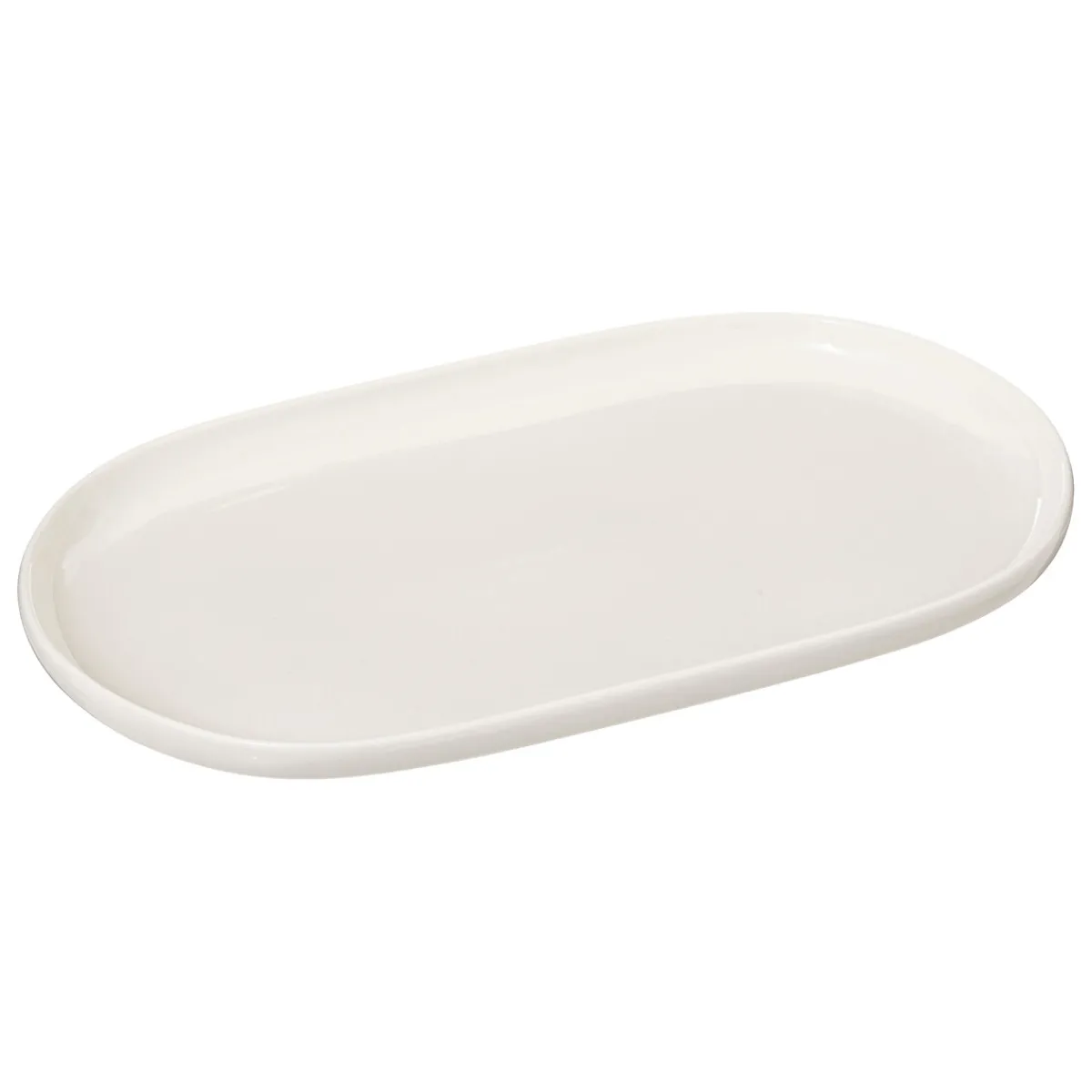 Platos>Plato Ovalado Nora Blanco De Porcelana 18x30cm