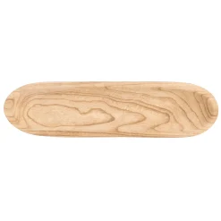 Platos>Plato Presentación Ovalado Beige Y Madera Quemada