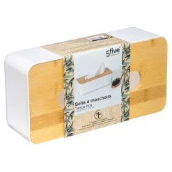 5five Accesorios De Lavabo>Porta Pañuelos C/Tapa De Bambú Baltik