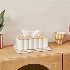 atmosphera Accesorios De Lavabo>Porta pañuelos papel CHERRI blanco