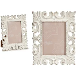 Marcos Y Fotos|Estilo Rústico>Portarretrato Blanco De Madera 13x18Cm