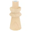atmosphera Portavelas Y Candelabros|Estilo Étnico>Portavelas De Madera Beige Uma 16cm