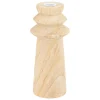 atmosphera Portavelas Y Candelabros|Estilo Étnico>Portavelas De Madera Beige Uma 23.5cm