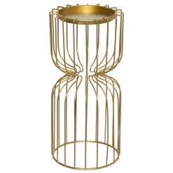 Portavelas Y Candelabros>Portavelas de metal dorado 26cm