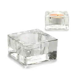 Portavelas Y Candelabros>Portavelas De Vidrio 6x6x3Cm