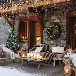 atmosphera Portavelas Y Candelabros|Estilo Contemporaneo>Portavelas Vidrio Base Madera 13x13.6