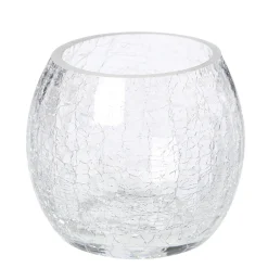 atmosphera Portavelas Y Candelabros>Portavelas Vidrio Craquelado 8x7Cm